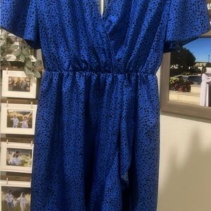 Trend Setter Diva Boutique Blue and Black Midi Dress